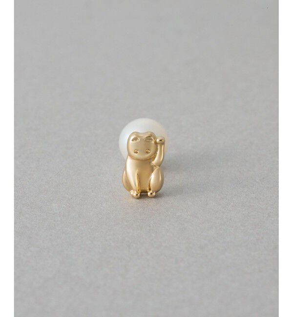 ete「[ハッピーカムカム] ネコチャン  ピアス」|ピアス|イエローゴールド