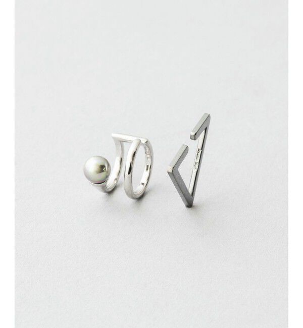 Jouete「【WEB限定カラー】パール チュージング イヤーカフス」|イヤーカフ|ブラック系その他