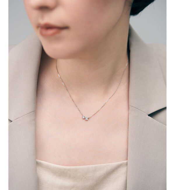 Jouete「[ミニマル] ジルコニア スクエア ネックレス」|ネックレス|