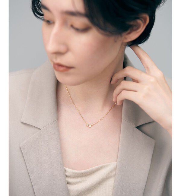 Jouete「[ミニマル] ジルコニア スクエア ネックレス」|ネックレス|