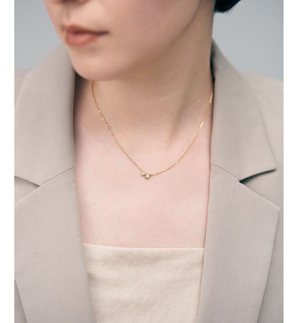 Jouete「[ミニマル] ジルコニア スクエア ネックレス」|ネックレス|