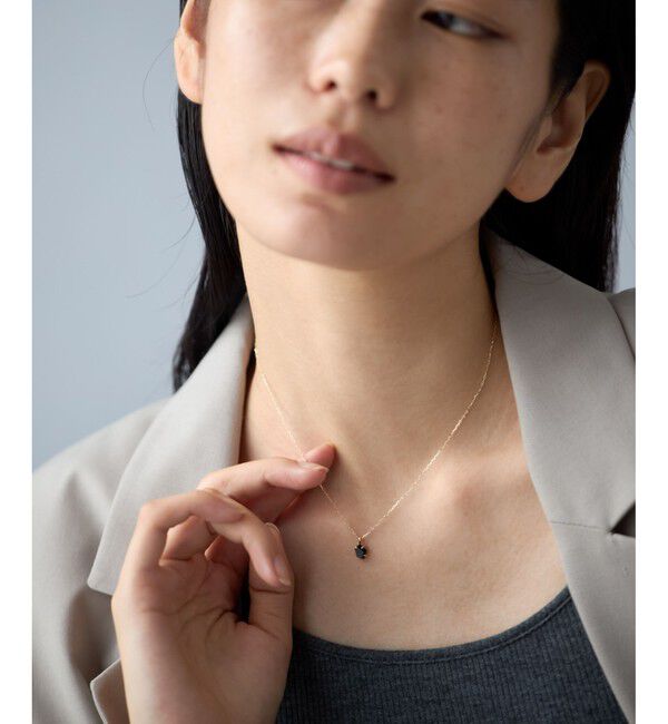 Jouete「[レイヤー] K10YG ネックレス ブラックカルセドニー」|ネックレス|