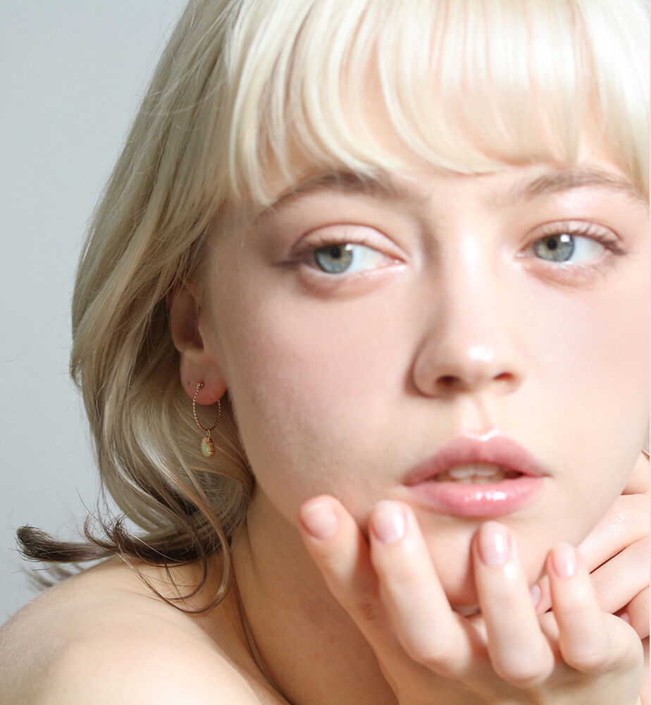  「オパール スナップ フープ ピアス  | K10YG」|ピアス|