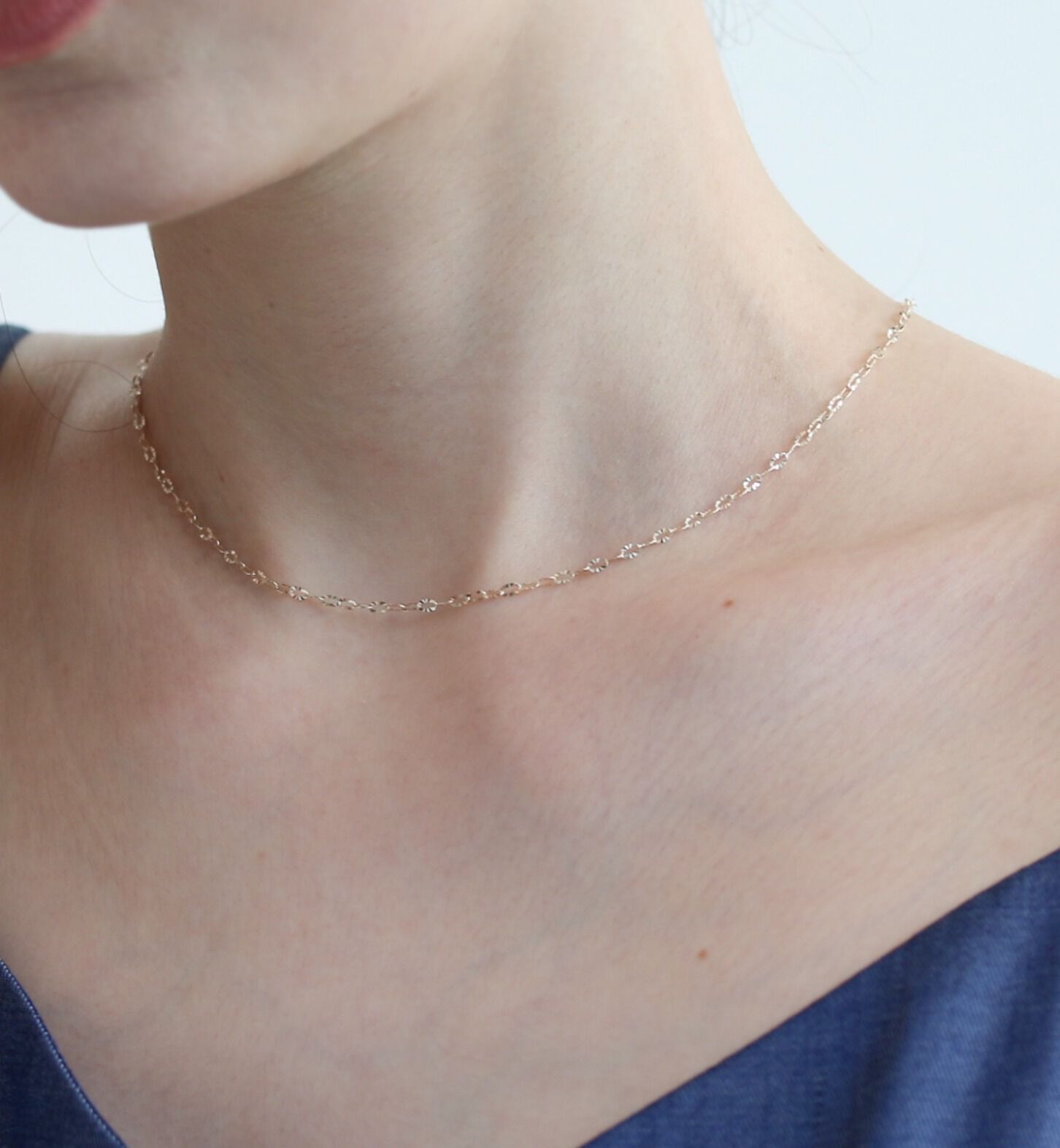  「ゴールド ルナ チェーン チョーカー 35cm | K10YG〈Web限定〉」|ネックレス|