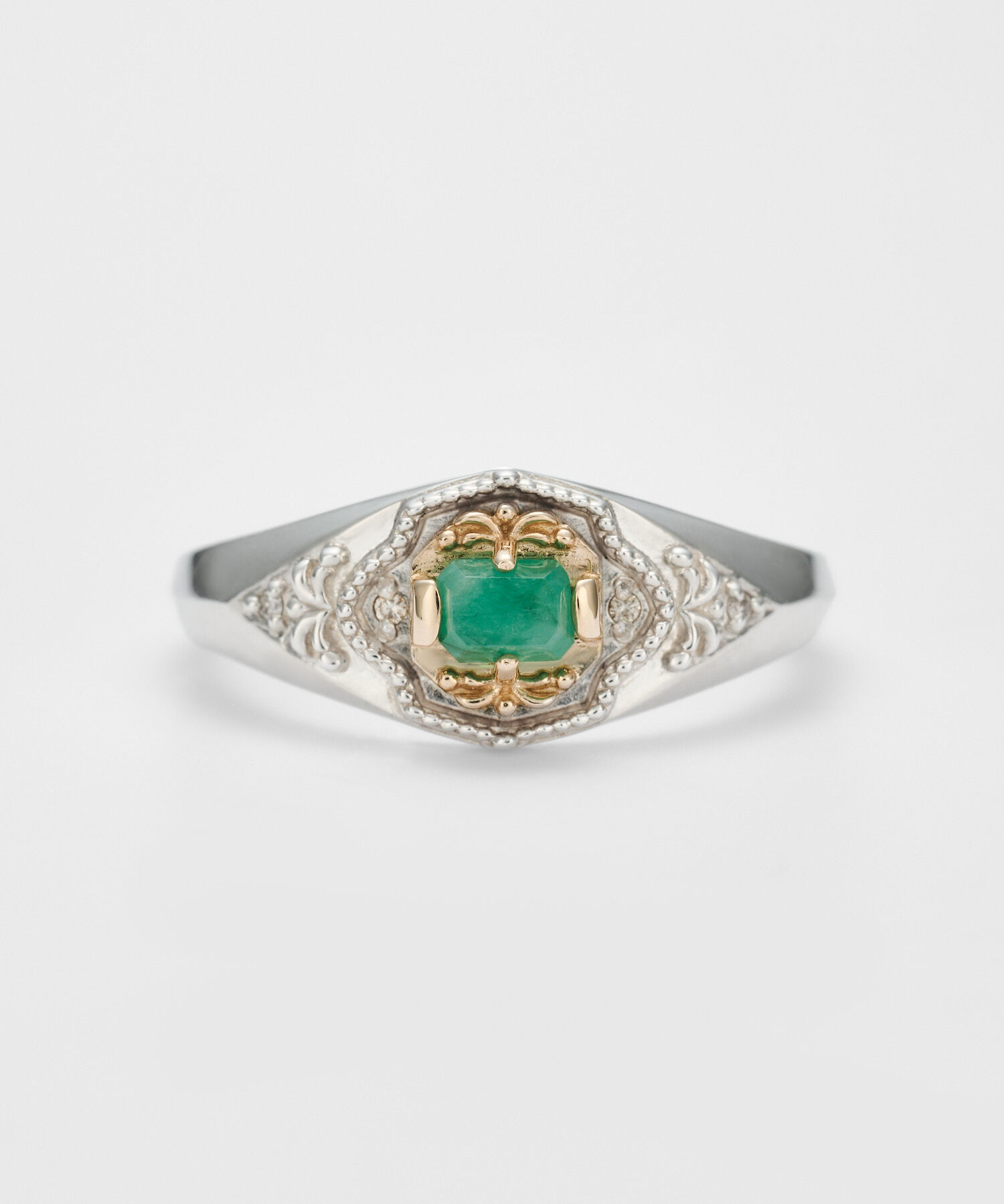  「シルバーエメラルドリング」|リング|グリーン