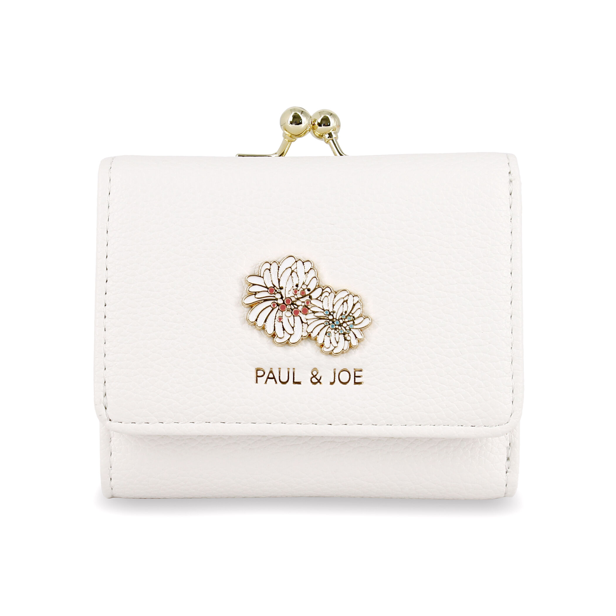 PAUL&JOE「口金ミニ財布／クリザンテーム　メタル　／ＰＡＵＬ　＆　ＪＯＥ」|財布|アイボリー