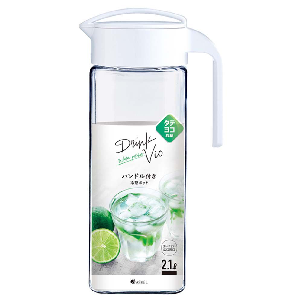 BACKYARD FAMILY「アスベル ASVEL 冷水筒 ピッチャー 通販 麦茶ポット 耐熱 横置き 2リットル 2L 水差し」|食器・キッチングッズ|ホワイト1
