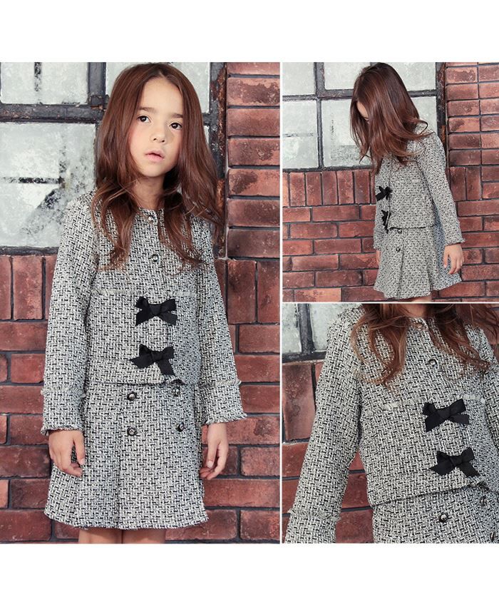 BACKYARD FAMILY「キッズ スーツ 入学式 女の子 通販 ツイード セットアップ 10005406 フォーマルスーツ」|その他|