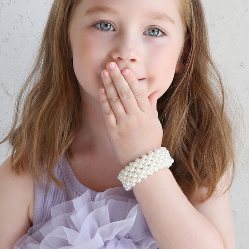 BACKYARD FAMILY「Rora シュシュ キッズ 通販 パールシュシュ＆ブレスレット 髪飾り ブレスレット ヘアゴム」|その他|ホワイト1