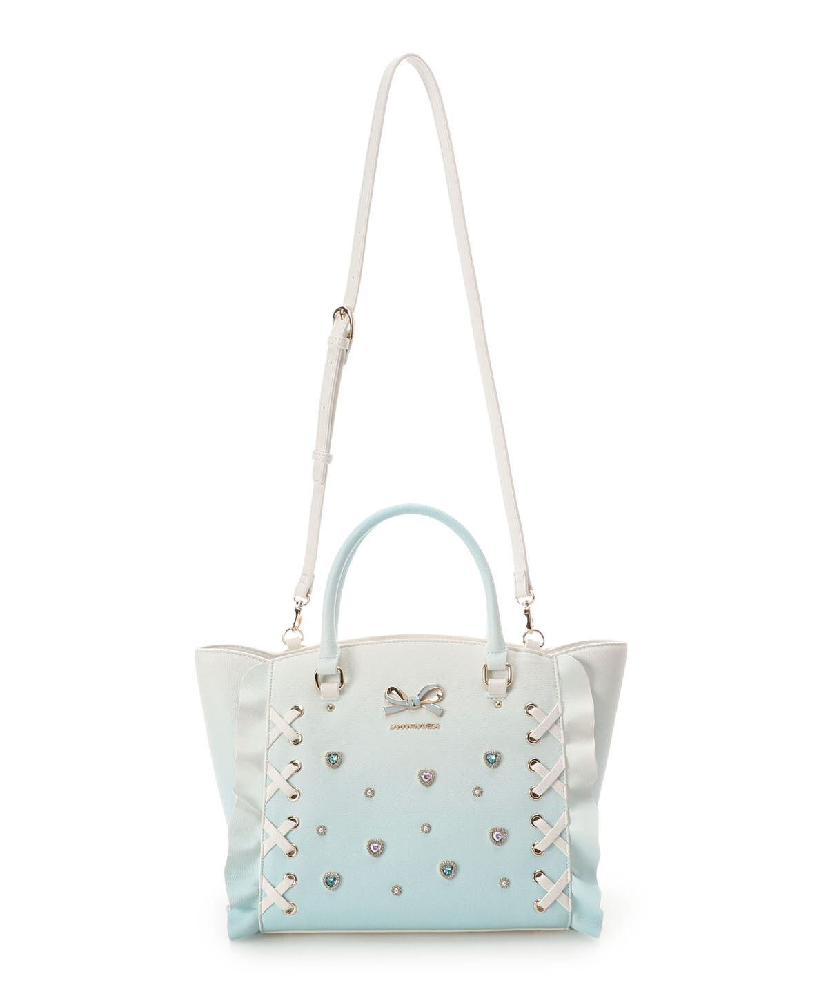 Samantha Vega「レースアップハートビジューグラデーションフラッター（小）」|ハンドバッグ|