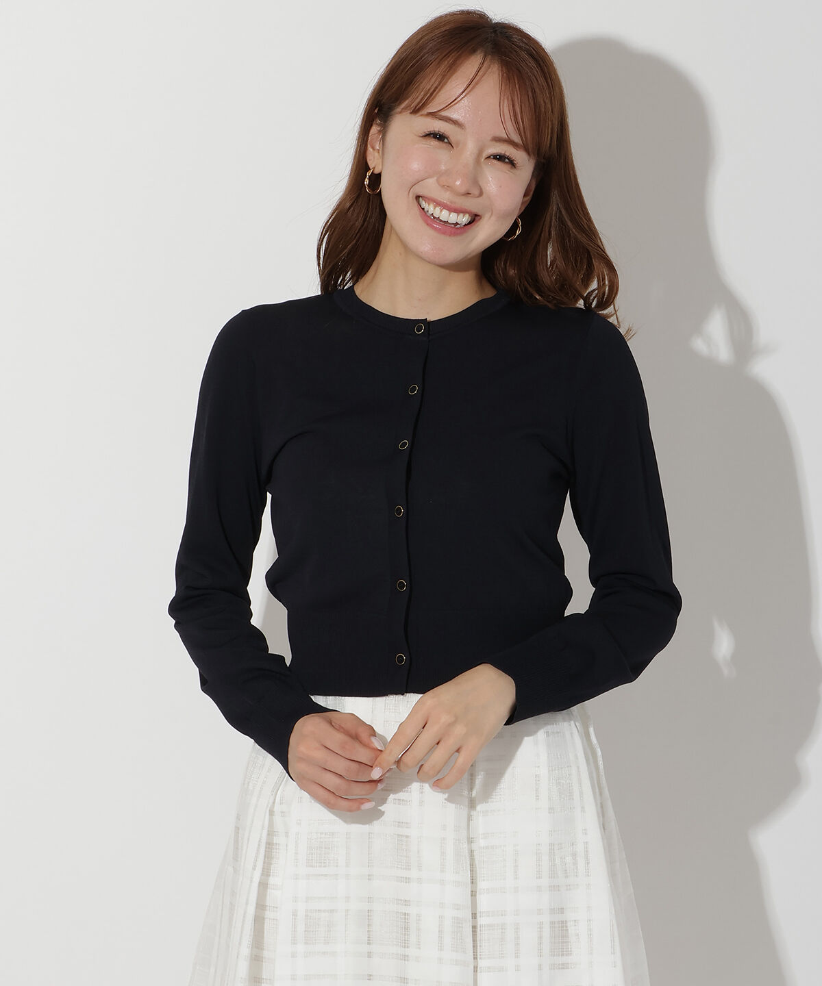 アンドクチュール「クルーネックショートカーデ」|カーディガン|