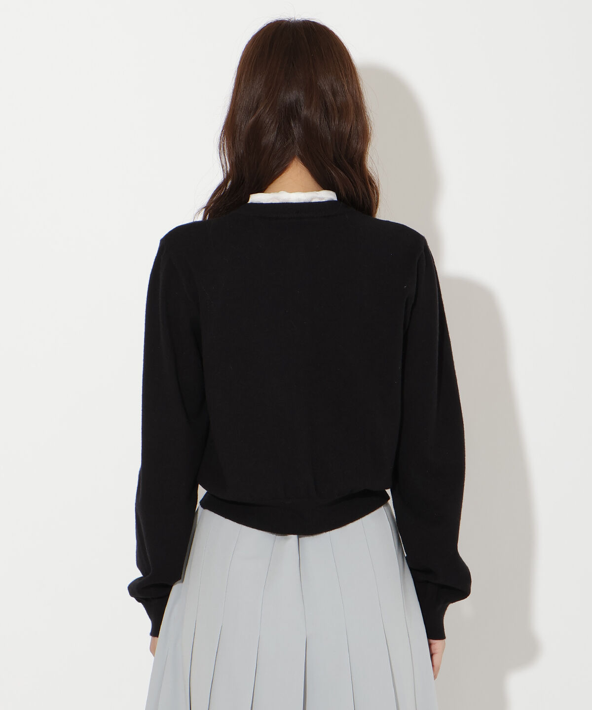 アンドクチュール「異素材リボンニットカーディガン」|カーディガン|