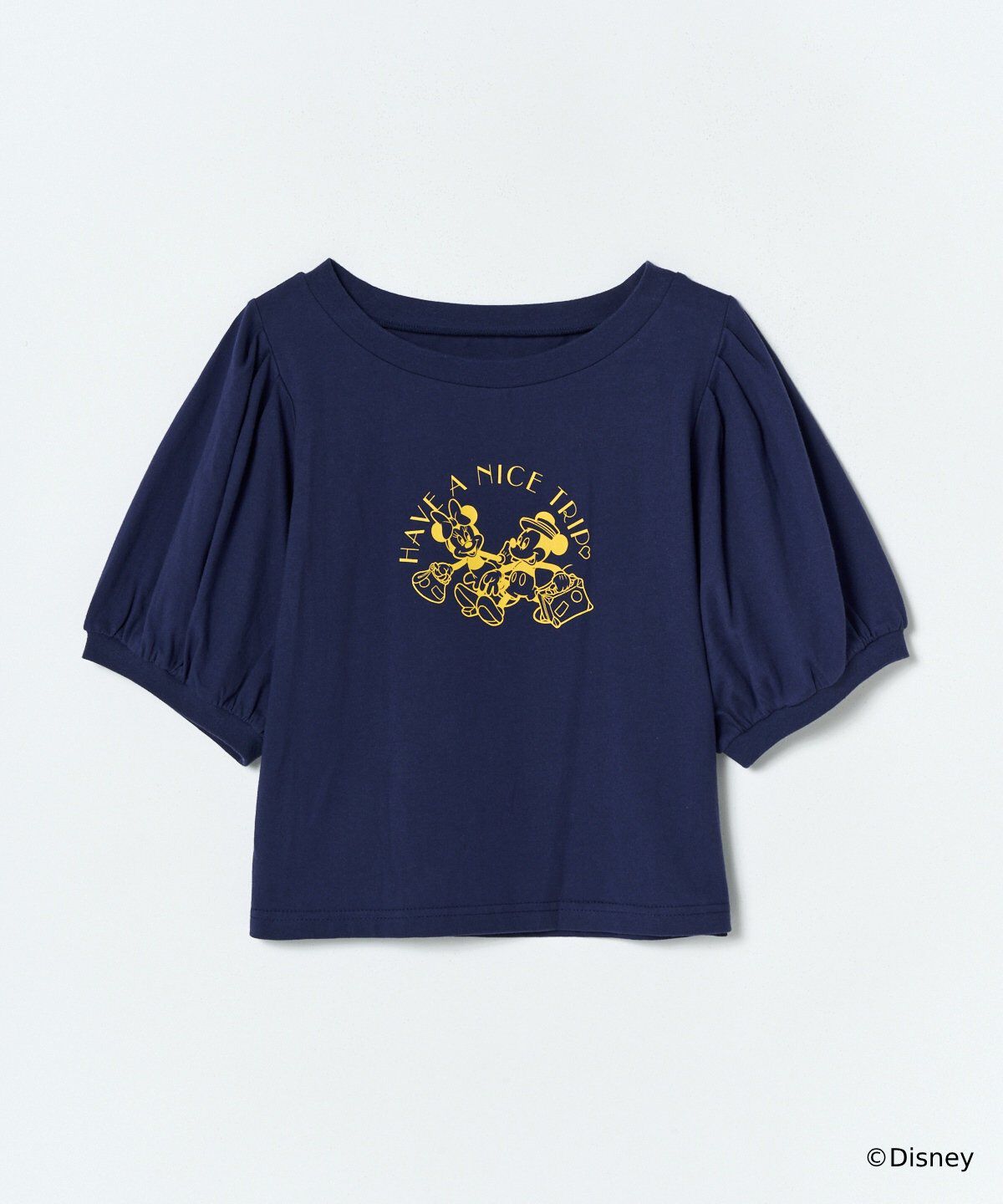  「ミッキー&ミニー / トラベルデザイン リンガーTシャツ」|Tシャツ・カットソー|ネイビー