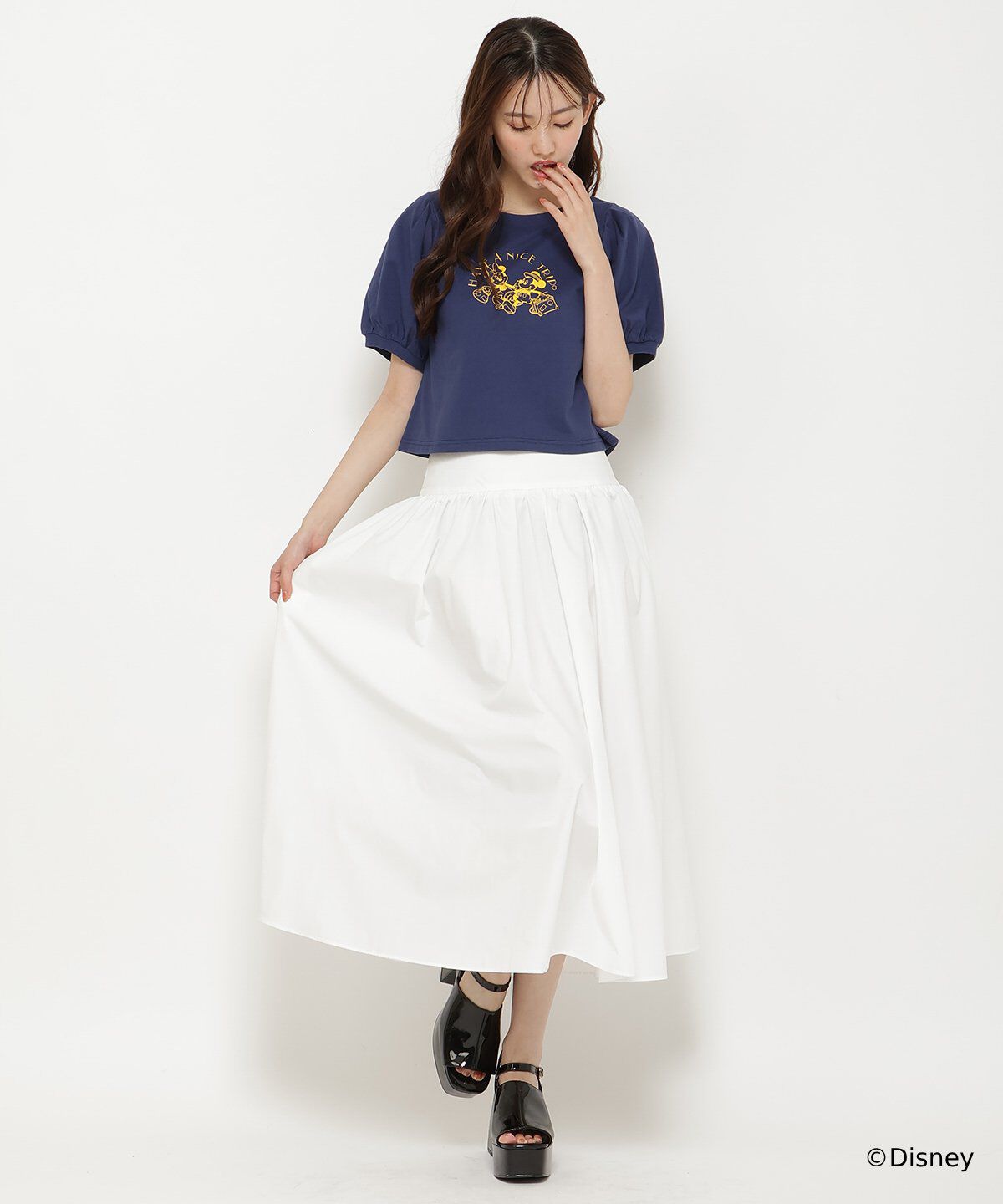  「ミッキー&ミニー / トラベルデザイン リンガーTシャツ」|Tシャツ・カットソー|