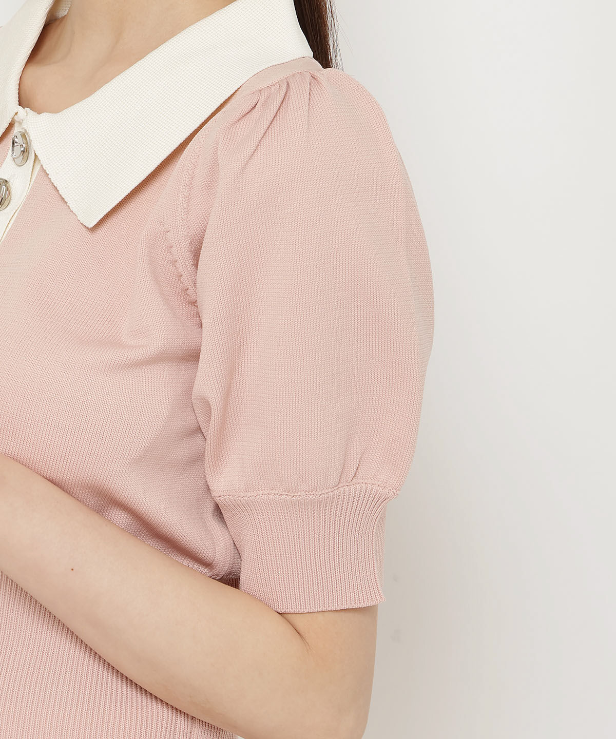 REDYAZEL「衿つきバイカラーニットトップス」|ニット・セーター|