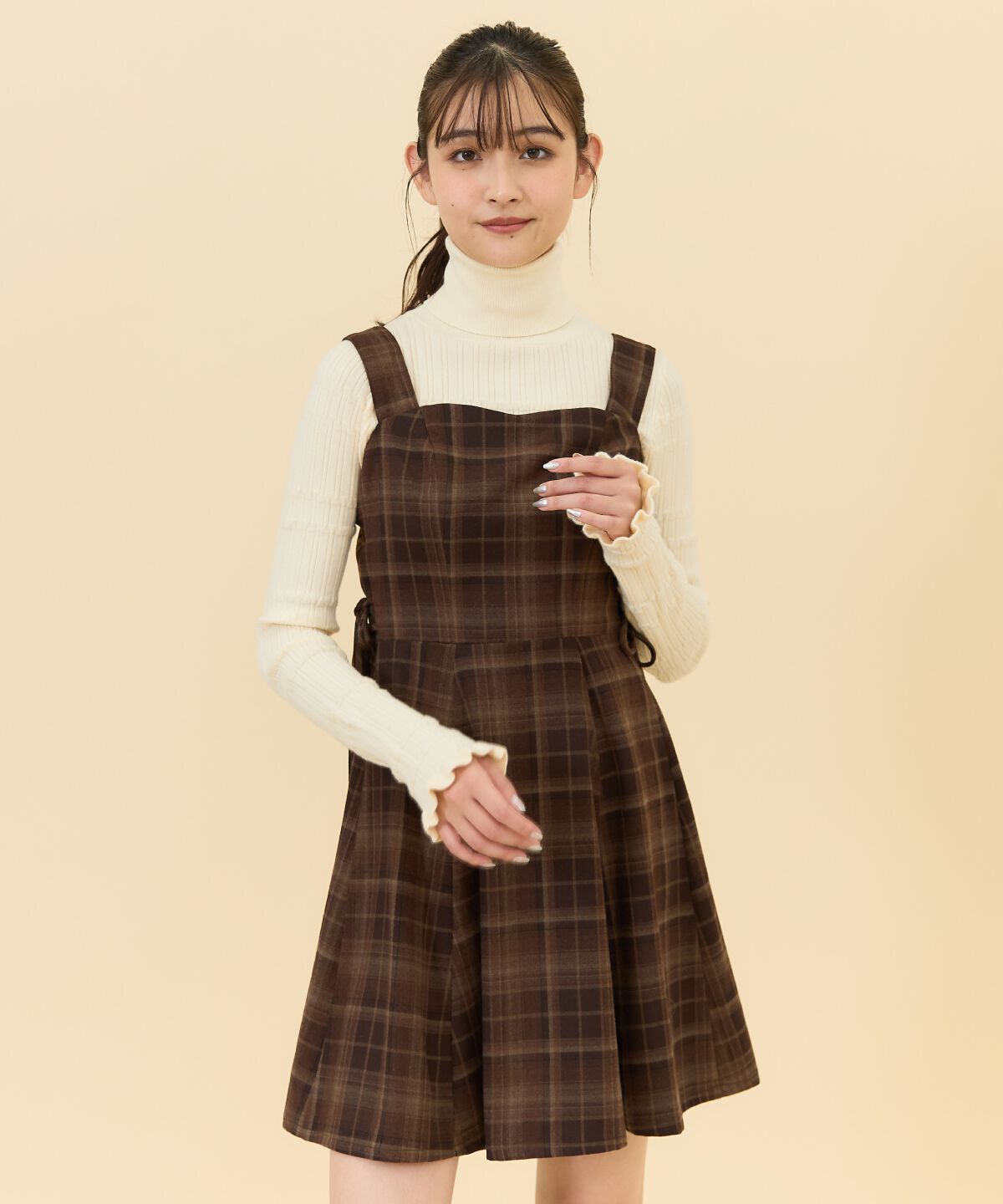 REDYAZEL「チェックサイドダブルリボンワンピース」|ワンピース|