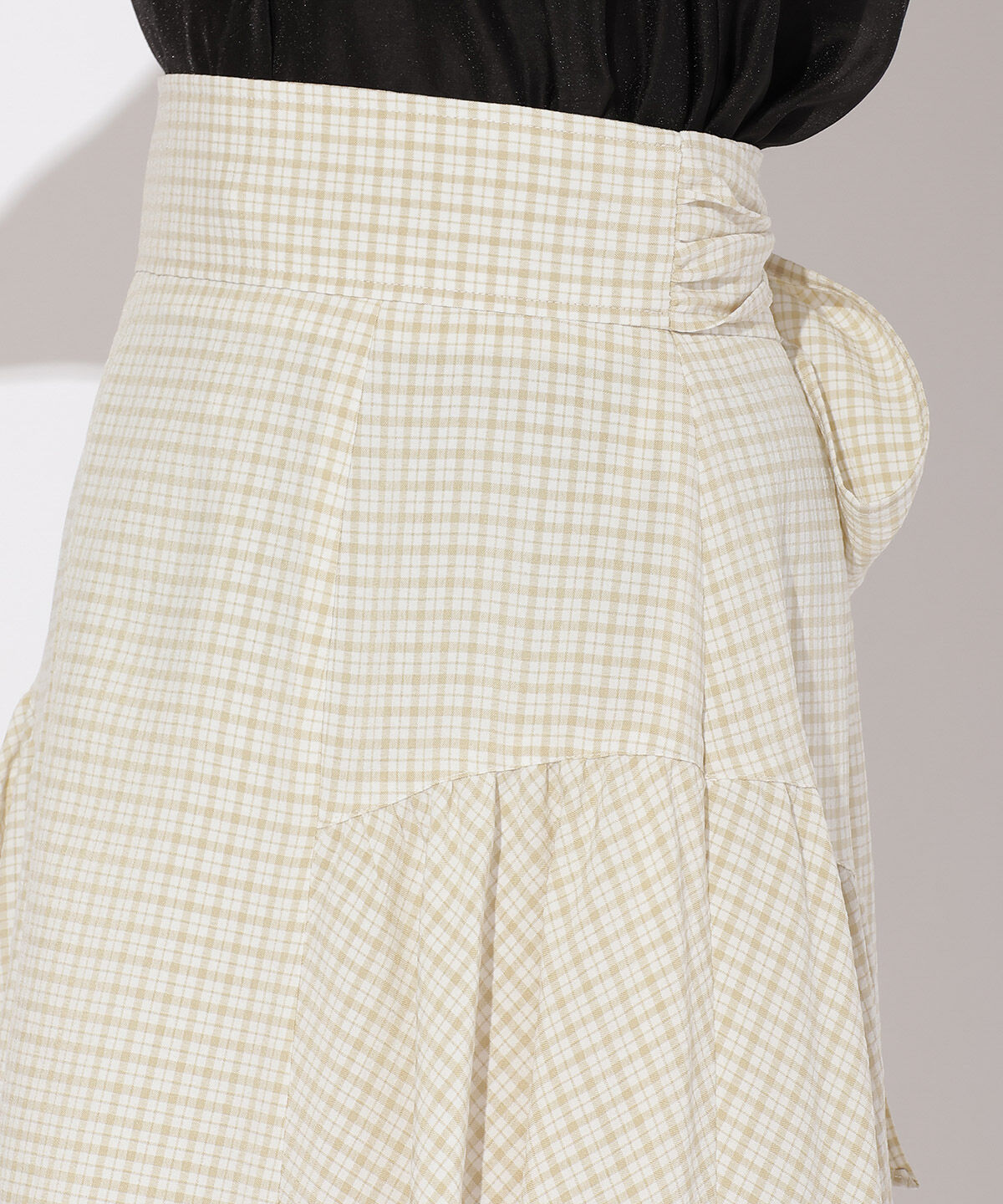 WILLSELECTION「ギャザー切替ギンガムフレアスカート」|フレア|