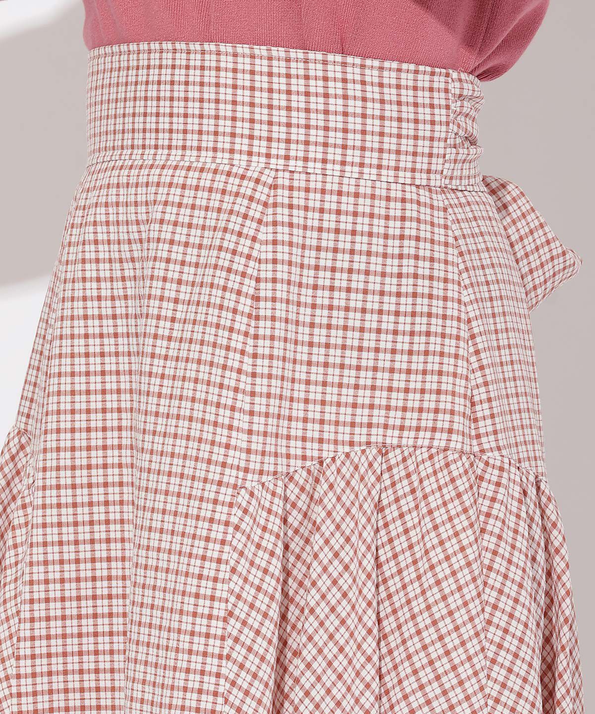 WILLSELECTION「ギャザー切替ギンガムフレアスカート」|フレア|