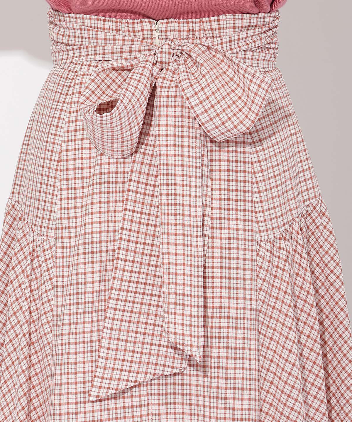 WILLSELECTION「ギャザー切替ギンガムフレアスカート」|フレア|