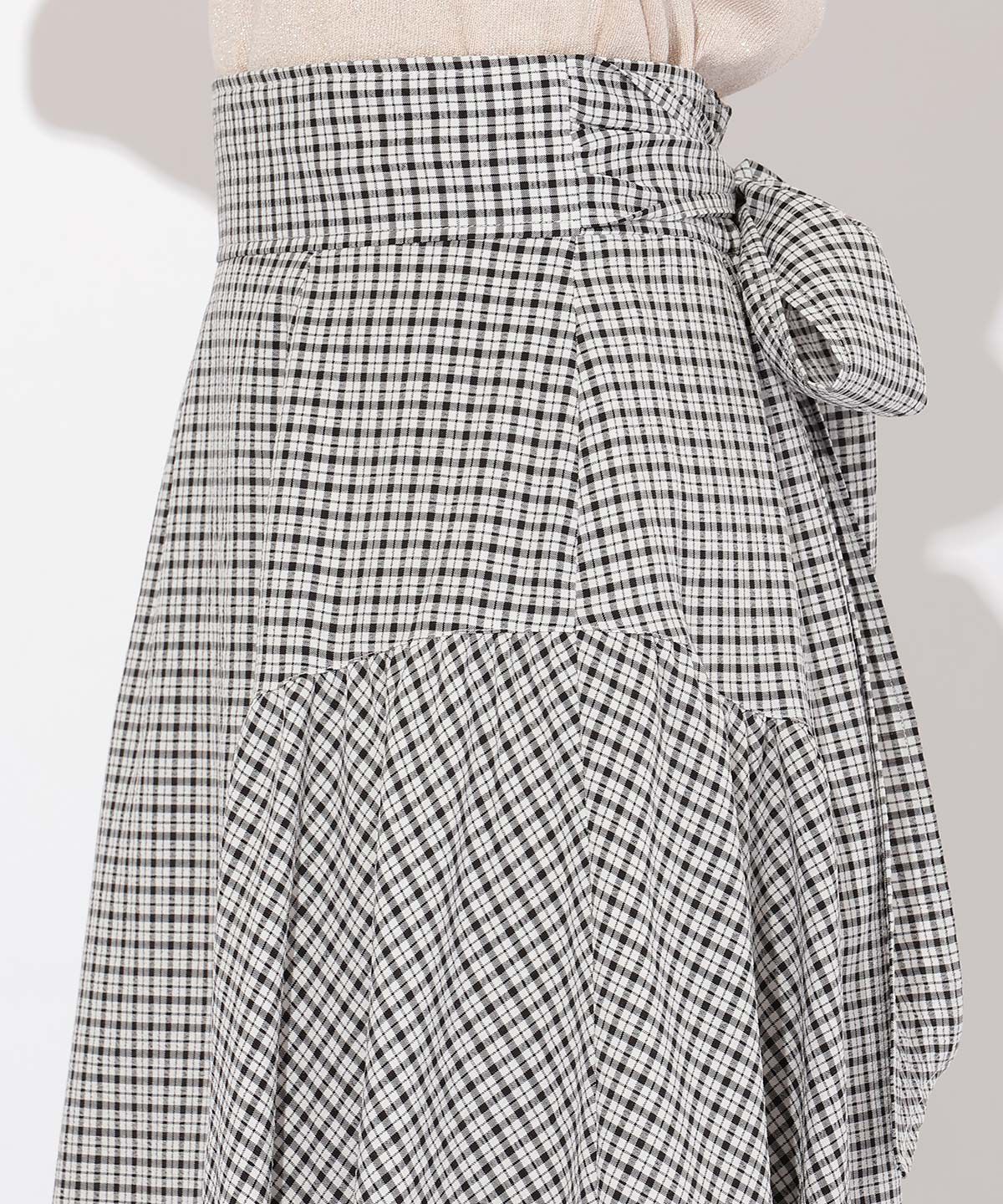 WILLSELECTION「ギャザー切替ギンガムフレアスカート」|フレア|