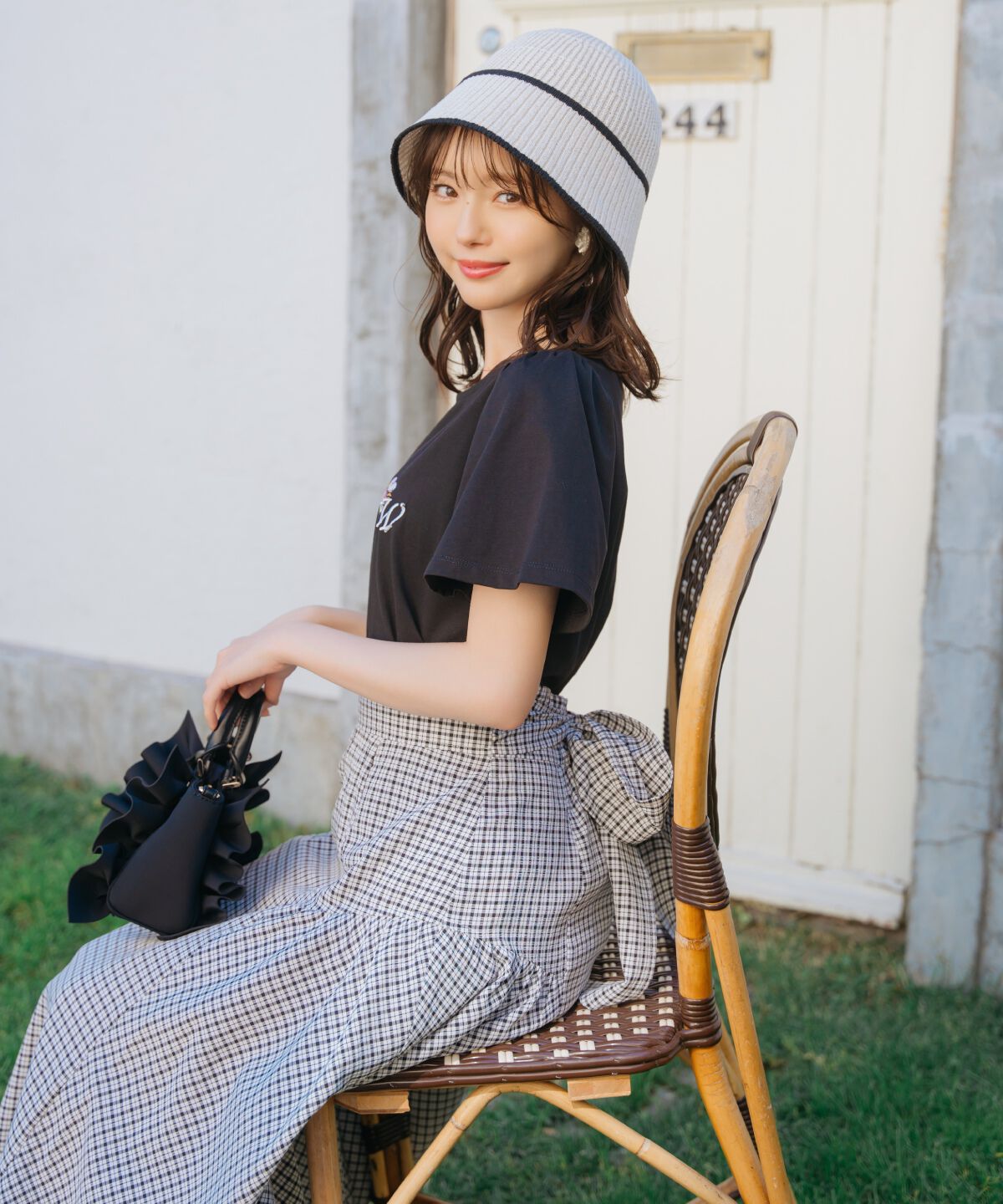 WILLSELECTION「ギャザー切替ギンガムフレアスカート」|フレア|