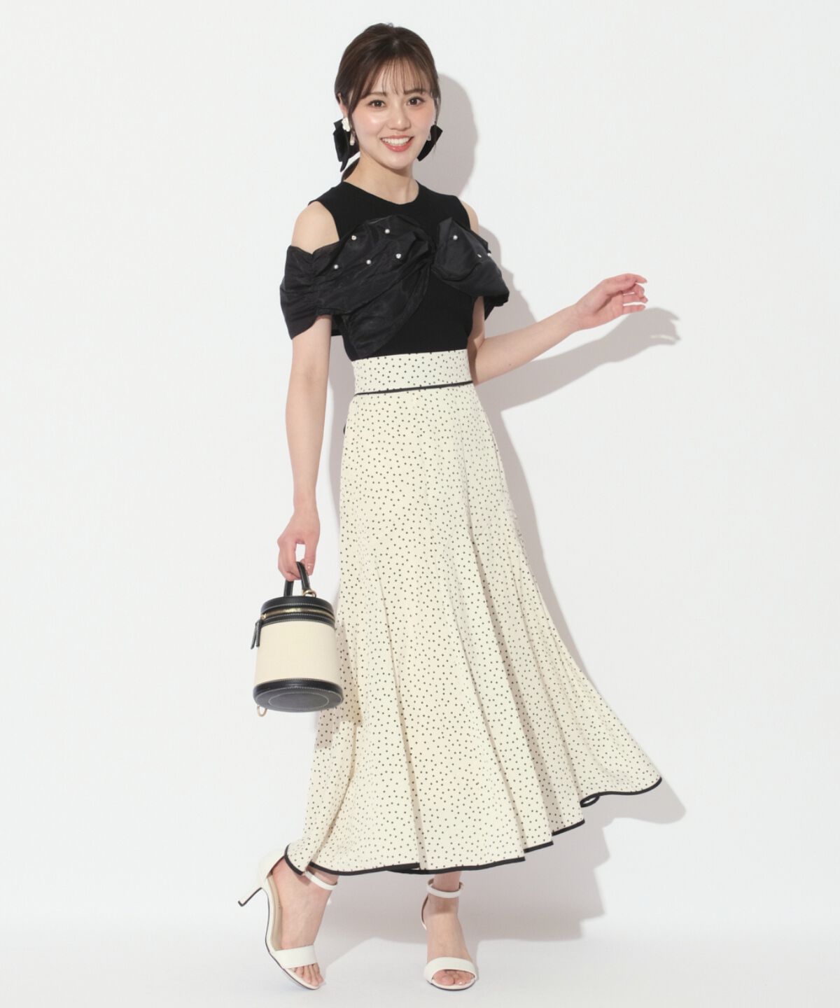 WILLSELECTION「ビジュー付きリボン風ニットプルオーバー」|ニット・セーター|