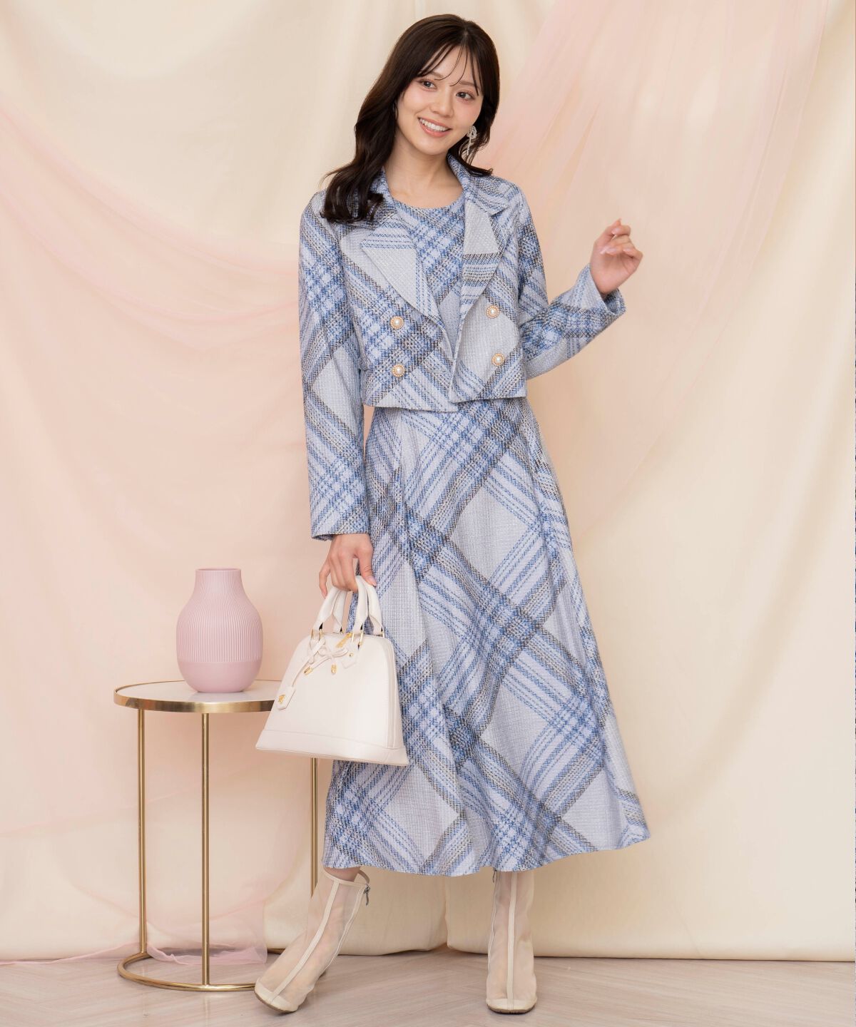 WILLSELECTION「ツイードチェックショートジャケット」|テーラードジャケット|