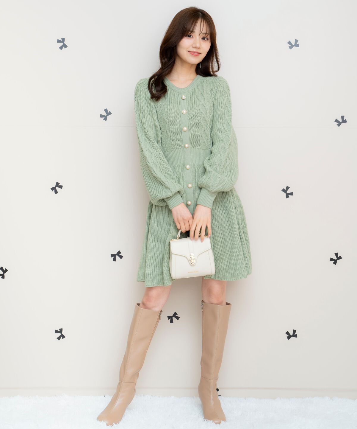 WILLSELECTION「ハートケーブルニットワンピース」|ワンピース|