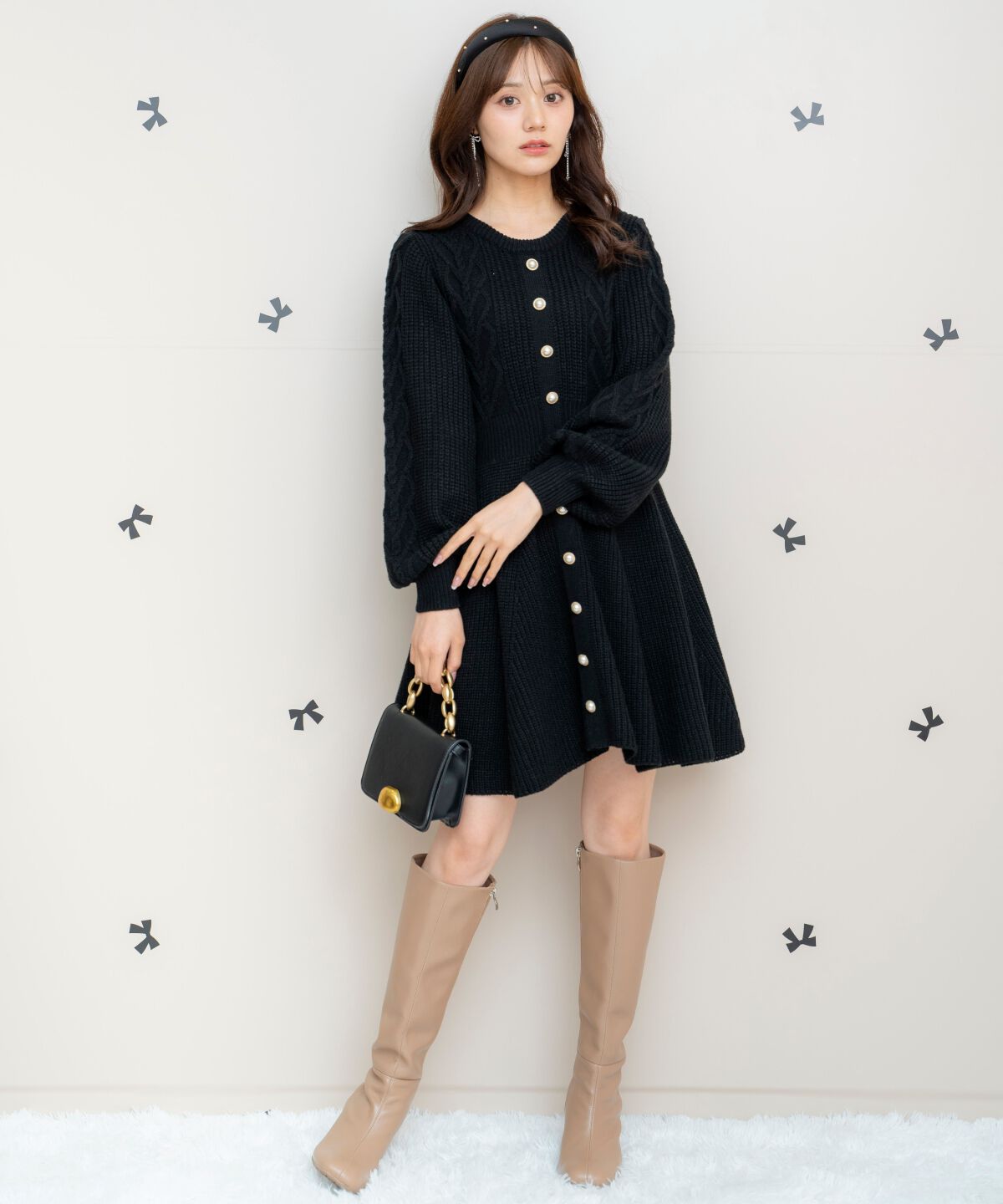 WILLSELECTION「ハートケーブルニットワンピース」|ワンピース|