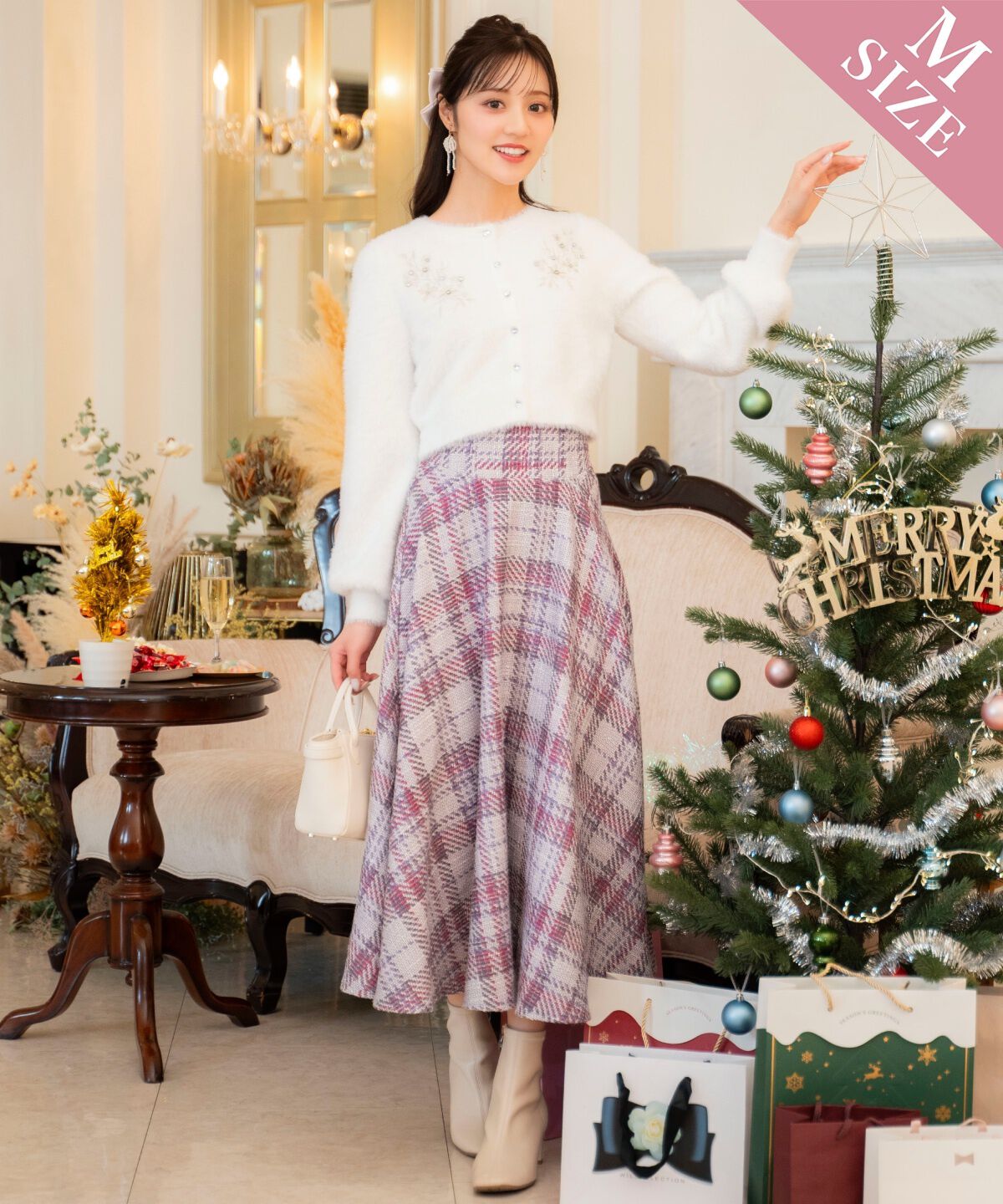 WILLSELECTION「オリジナルチェックスカート」|フレア|