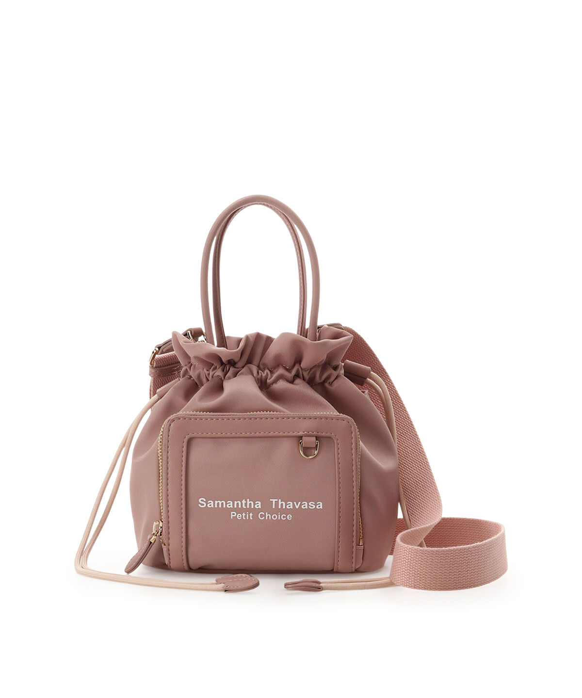 Samantha Thavasa Petit Choice「カジュアル巾着 ショルダーバッグ」|ショルダー・メッセンジャー|ﾋﾟﾝｸﾍﾞｰｼﾞｭ