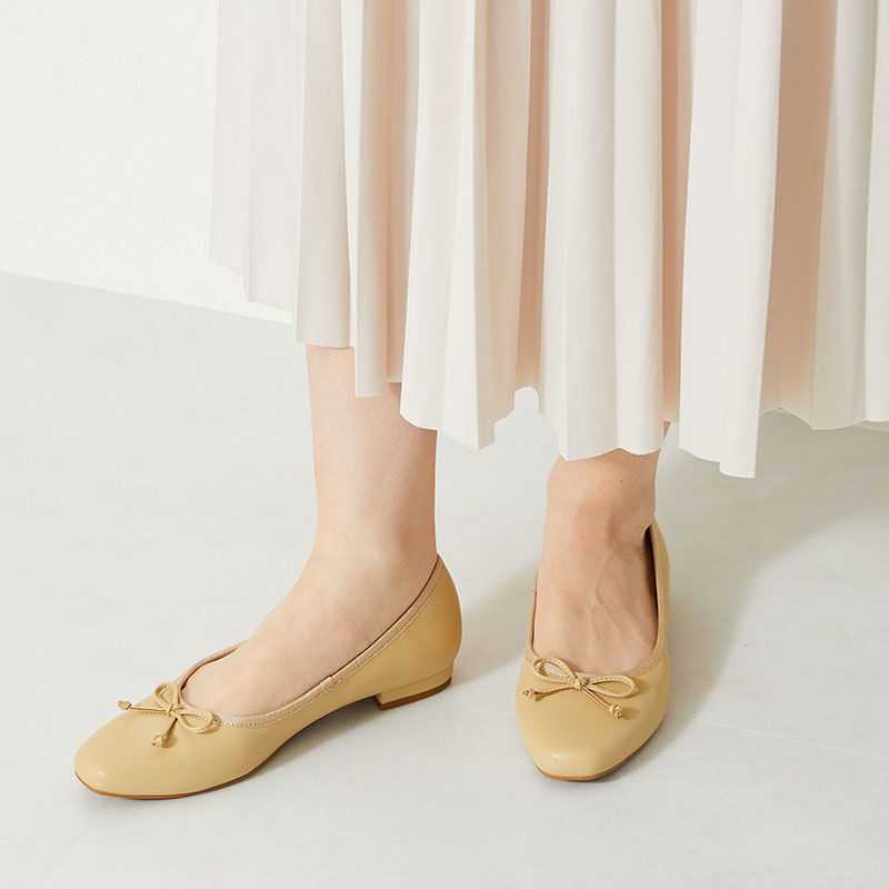 WA Oriental TRaffic「スクエアトゥフラットバレエシューズ/32106」|パンプス|YELLOW
