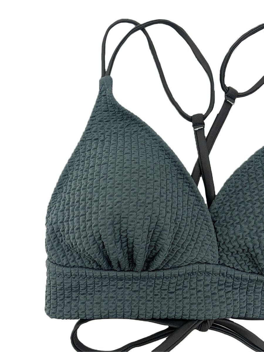 PEAK&PINE「ワッフルニット素材クロス三角ビキニ」|ビキニ|