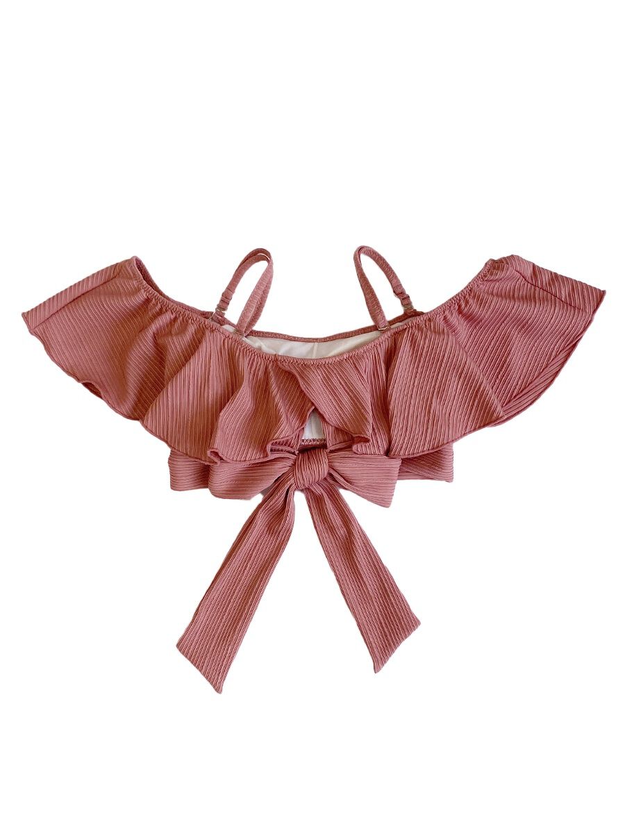 PEAK&PINE「【新作】無地リブ素材オフショルダーワンピ見えビキニ」|ビキニ|