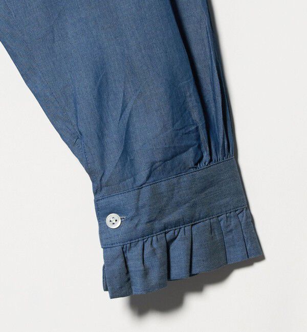 UNITED ARROWS「【別注】＜dahl&rsquo;ia＞シャンブレー フリルブラウス」|シャツ・ブラウス|