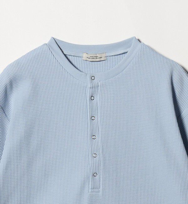 UNITED ARROWS green label relaxing「【WEB限定】＜at ease＞ワッフル ヘンリーネック 5分袖 プルオーバー カットソー」|Tシャツ・カットソー|