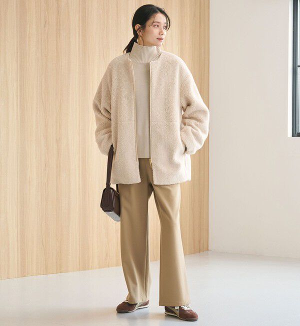 size SHORTあり］ボア ノーカラー ブルゾン（UNITED ARROWS green