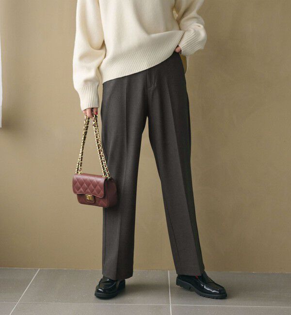 BEAUTY&YOUTH UNITED ARROWS「裏起毛バックゴム ストレートパンツ ウォッシャブル」|スラックス|