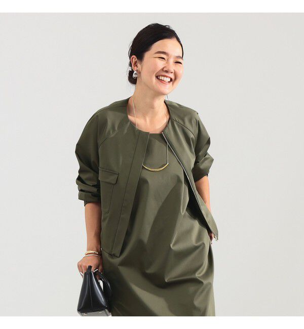 Demi-Luxe BEAMS 「エディター東原妙子 &times; Demi-Luxe BEAMS / シャイニー ポケット ショートブルゾン」|ブルゾン・スタジャン|