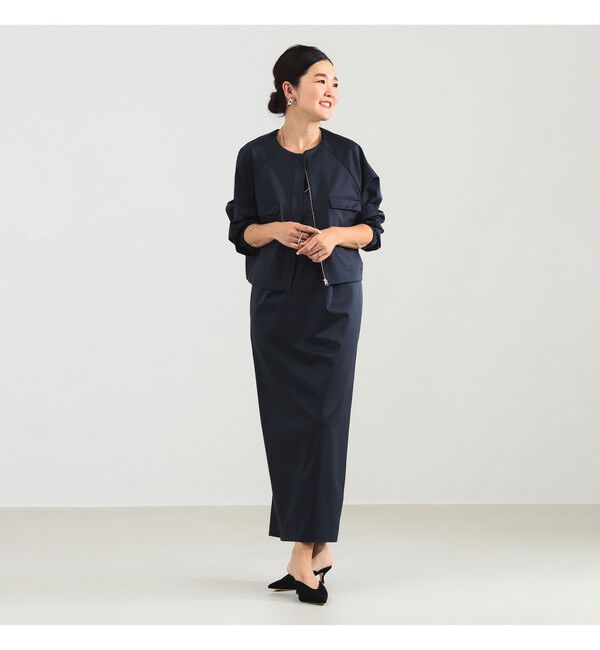 Demi-Luxe BEAMS 「エディター東原妙子 &times; Demi-Luxe BEAMS / シャイニー ポケット ショートブルゾン」|ブルゾン・スタジャン|