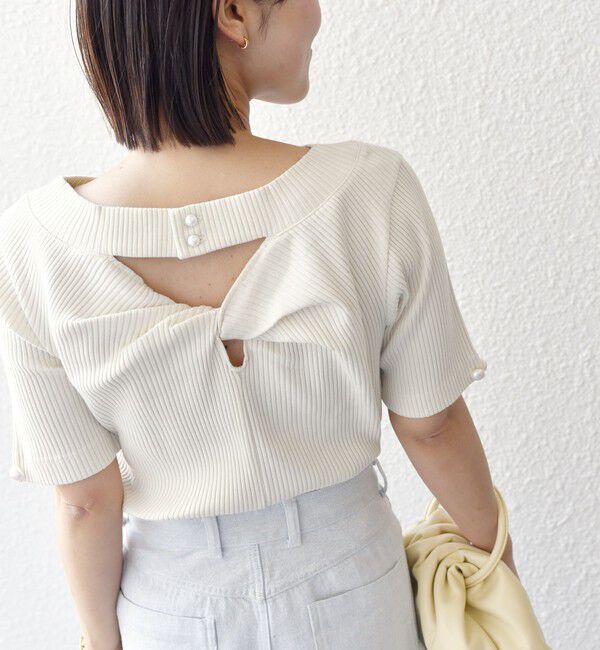 SHIPS for women「*オーガニックコットン バック クロス リブ トップス◇」|Tシャツ・カットソー|