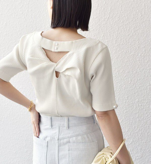 SHIPS for women「*オーガニックコットン バック クロス リブ トップス◇」|Tシャツ・カットソー|