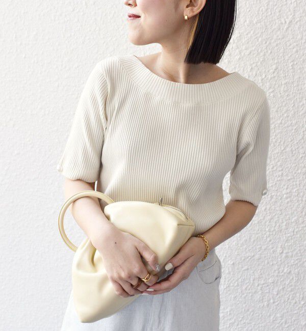 SHIPS for women「*オーガニックコットン バック クロス リブ トップス◇」|Tシャツ・カットソー|