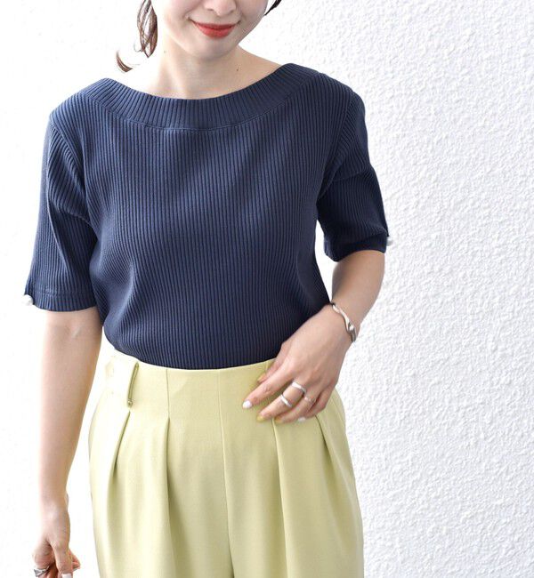 SHIPS for women「*オーガニックコットン バック クロス リブ トップス◇」|Tシャツ・カットソー|