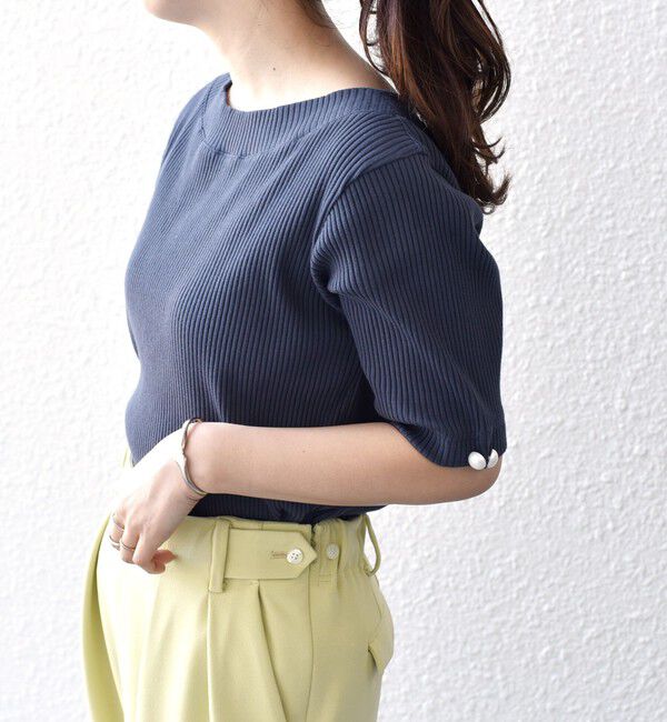 SHIPS for women「*オーガニックコットン バック クロス リブ トップス◇」|Tシャツ・カットソー|