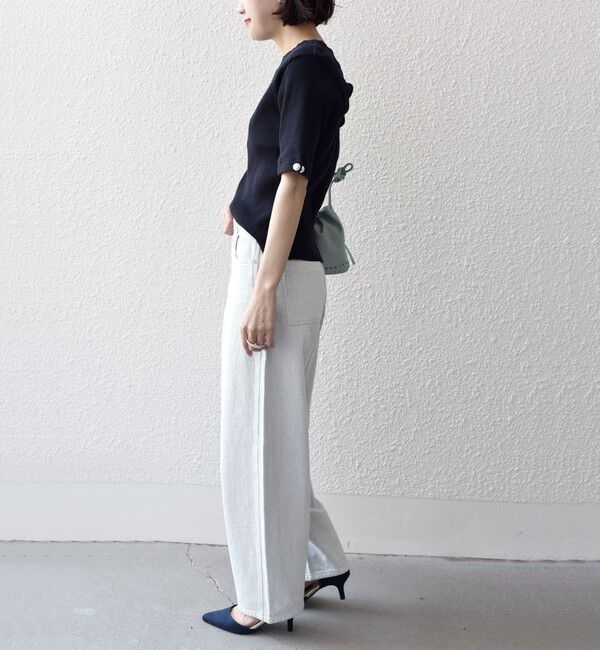 SHIPS for women「*オーガニックコットン バック クロス リブ トップス◇」|Tシャツ・カットソー|