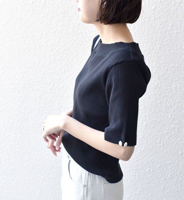 SHIPS for women「*オーガニックコットン バック クロス リブ トップス◇」|Tシャツ・カットソー|