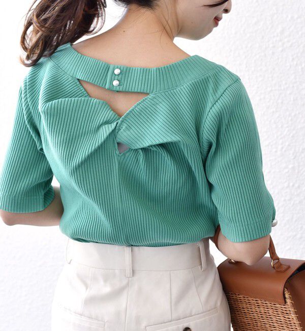 SHIPS for women「*オーガニックコットン バック クロス リブ トップス◇」|Tシャツ・カットソー|