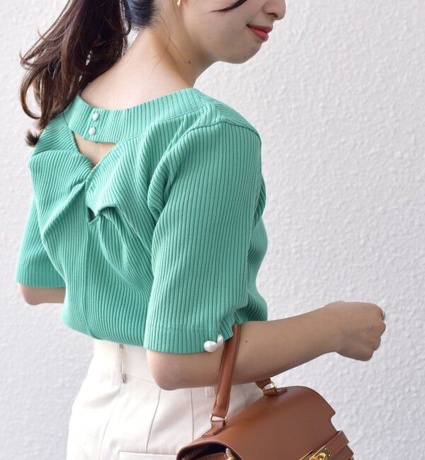 SHIPS for women「*オーガニックコットン バック クロス リブ トップス◇」|Tシャツ・カットソー|