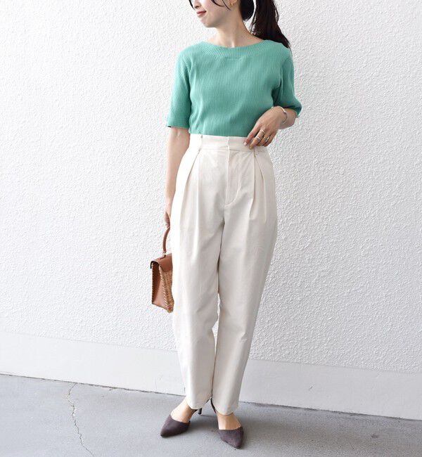 SHIPS for women「*オーガニックコットン バック クロス リブ トップス◇」|Tシャツ・カットソー|